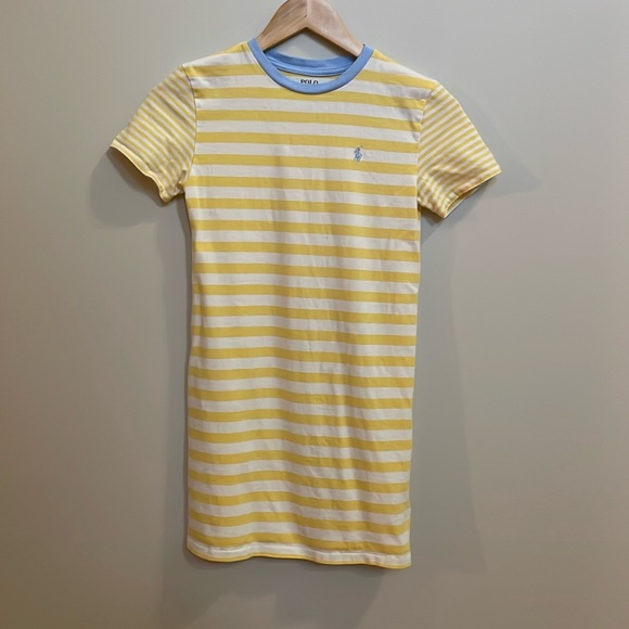 Polo by Ralph Lauren Yellow and Blue Striped Kids Dress - Picture 1 of 3